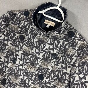 Emporio Armani Jacket Womens 12 Grey Floral Wool Silk Blend Made In Italy Dress